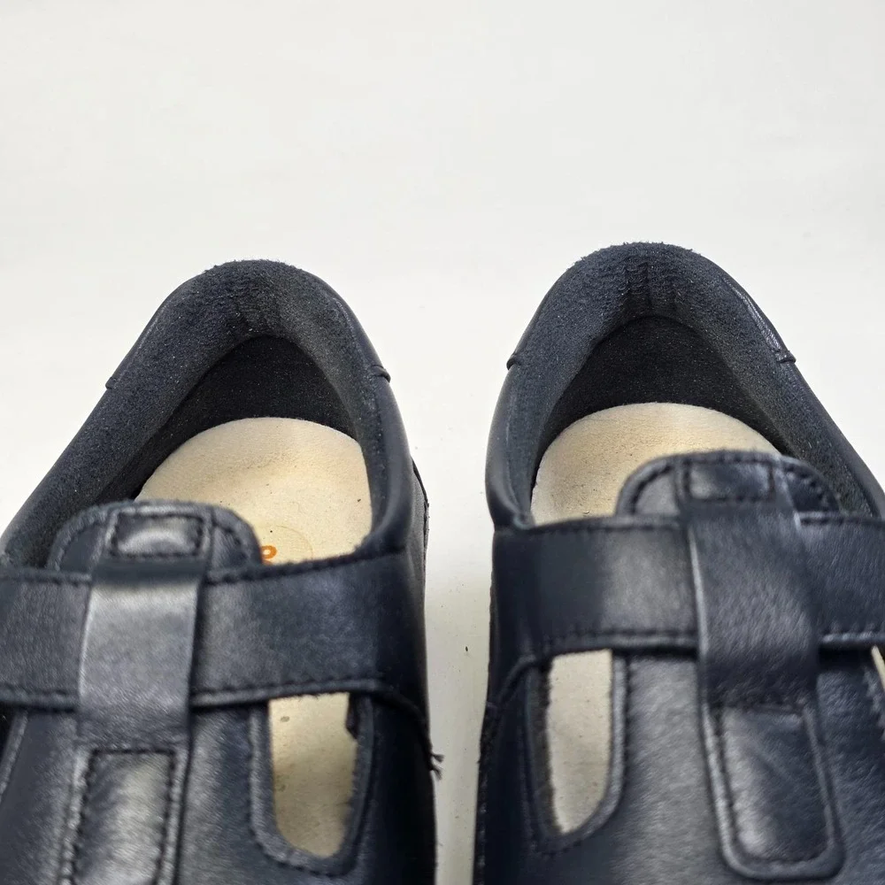 SAS Roamer Tripad Sandals Women's 8.5 WW Extra Wide Navy Leather T-Strap Shoes